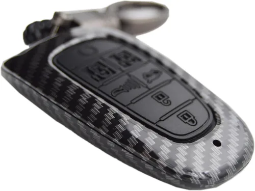 Miniatura 9 de Funda Protectora de Llavero de 2 Capas Hibrida de Carbono para Hyundai Tucson Tuscon Hybrid Se Sel Santa Fe Palisade Sonata Santa Cruz Ioniq 5 Nexo