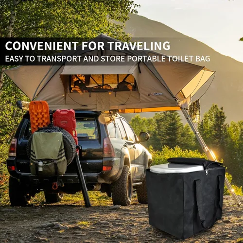 Miniatura 6 de Mupera Bolsas de inodoro portátiles para campamento: bolsa de almacenamiento de inodoro duradera para RV, camping y viajes, 5.3 galones, forro