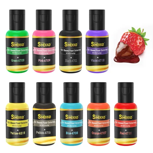 Colorante alimentario a base de aceite para chocolate, 0.7 onzas líquidas de colorante de caramelo para decoración de pasteles, forjado, colorante