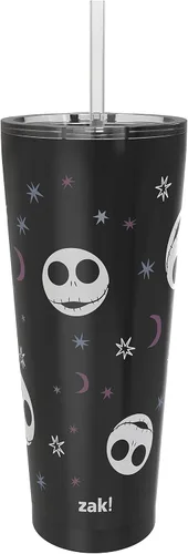 Miniatura 13 de Zak Designs Disney Minnie Mouse - Vaso de viaje de acero inoxidable con aislamiento al vacío con tapa a prueba de salpicaduras, incluye popote