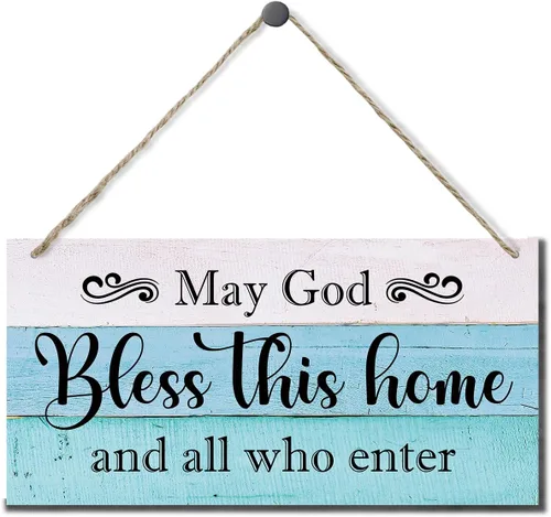 Miniatura 11 de Letrero decorativo de madera con texto en inglés «May God Bless This Home» («May God Bless This Home»)