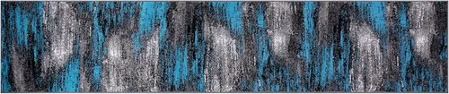 Miniatura 3 de Flash Furniture Rylan Collection - Alfombra contemporánea de olefinas azules, de pelo alto, 2 x 10 pies, respaldo de yute, pasillo, entrada