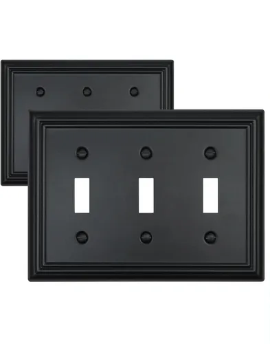 Miniatura 21 de Paquete de 1 Placa de Pared Combinada Toggle/Decorativa, Cubierta de Placa de Pared de Metal para Interruptor de Luz, Receptáculo, Interruptor