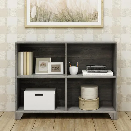 Miniatura 3 de Max & Lily Estantería moderna de 4 estantes, de madera maciza para dormitorio de niños, madera flotante Driftwood