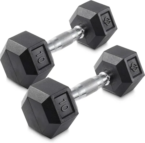 Miniatura 10 de Philosophy Gym Mancuernas hexagonales con revestimiento de goma, pares