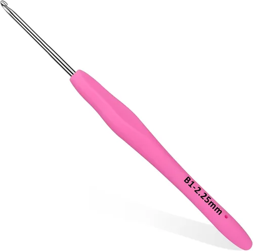 Miniatura 12 de SHWAKK Small Crochet Hook, 0.5 mm Lace Ergonomic Crochet Hook, Tiny Crochet Needles for Arthritic Hands, Knitting Needles with Soft Handle Beginners