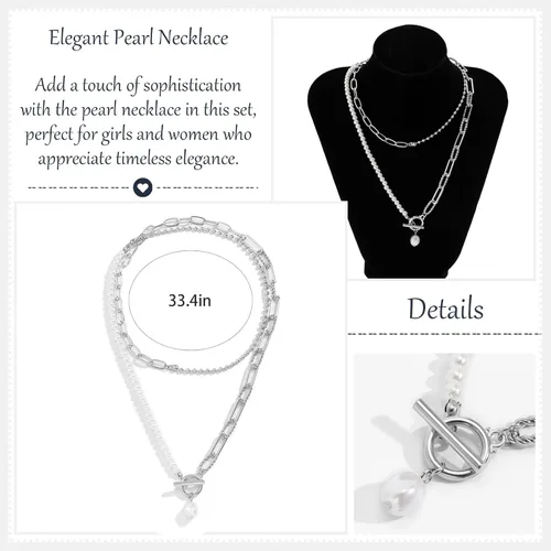 Miniatura 50 de Long tiantian Collares en capas para mujer, joyería occidental para mujer, collar de moneda apilable, collar de país, moderno, bohemio, verano