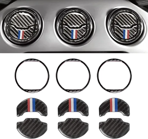 Miniatura 20 de Xotic Tech - Cubierta para panel de cambio de marchas, fibra de carbono suave auténtica, compatible con Ford Mustang 2015-2023 Negro carbón