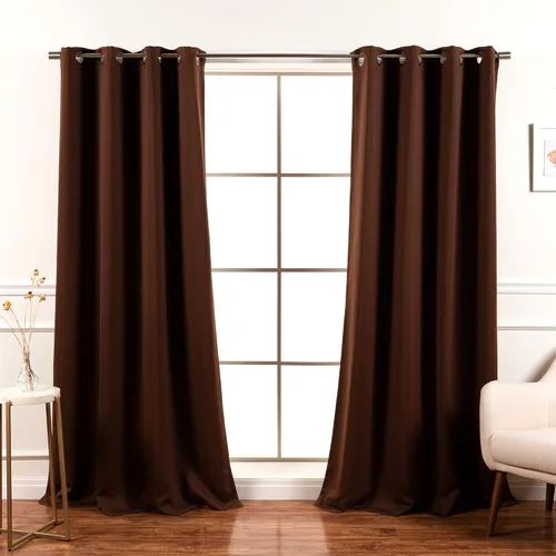 Miniatura 33 de Best Home Fashion Cortinas Opacas 2 Paneles - Tratamiento de Ventana con Aislamiento Térmico Premium Cortinas Opacas para Dormitorio - Parte Castaño