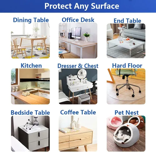 Miniatura 6 de Protector de plástico transparente para escritorio de oficina, almohadilla para teclado, tapete para computadora, protector de mesa, mantel