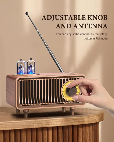 Miniatura 4 de COLSUR Altavoz Bluetooth Retro, Radio Vintage, graves, Conexión Inalámbrica Bluetooth 5.1, Adecuado para Casa y Oficina, Fiesta al Aire Libre