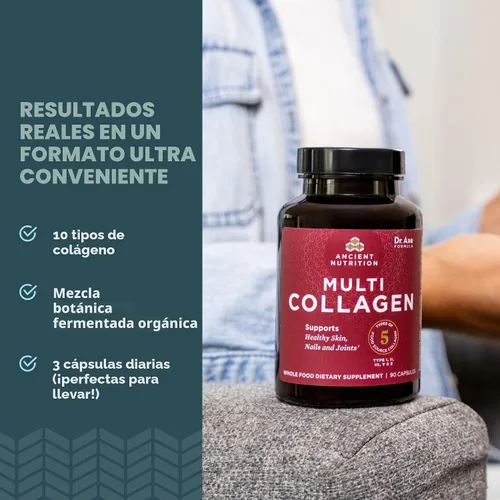 Miniatura 4 de Ancient Nutrition - Píldoras de péptidos de colágeno, suplemento de colágeno hidrolizado múltiple, tipos I, II, II, V y X, apoya la salud de la piel