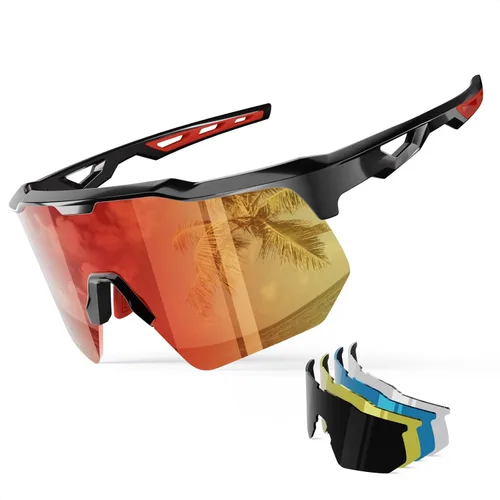 Miniatura 19 de HAAYOT Gafas de sol deportivas polarizadas para hombres y mujeres, jóvenes, béisbol, ciclismo, correr, softbol, ciclismo, 5 lentes
