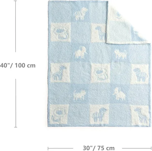 Miniatura 5 de CREVENT Manta de bebé de 75x100cm de punto suave y cálida de 30"x40" para niñas y niños, esenciales para recién nacidos, regalo para baby shower