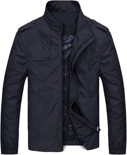 Miniatura 3 de Chaqueta bomber para hombre, casual, ligera, cortavientos, suave, con cremallera, ajustada, abrigos, primavera, otoño, trajes para exteriores