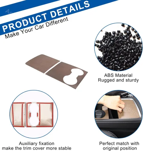 Miniatura 3 de Kit de cubierta de consola central, cubierta de consola central de ABS para Tesla Model 3 2021-2023, a prueba de líquidos, protección UV, lujosa