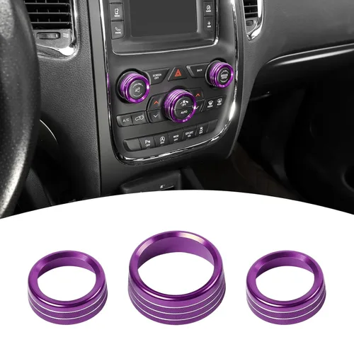 Miniatura 10 de Anillo de Ajuste de Perilla de Interruptor de Volumen de AC Compatible con Dodge Charger 2011+/Challenger 2015+/RAM 2012-2017/Durango Rosa