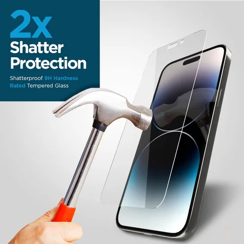 Miniatura 3 de Case-Mate Protector de pantalla para iPhone 14 Pro Max de 6.7 pulgadas, vidrio templado antiarañazos con protección contra roturas, película
