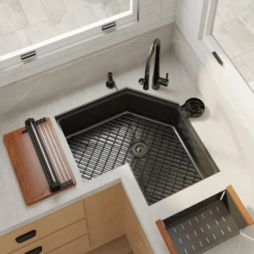 Miniatura 2 de Strictly Sinks Fregadero de Cocina Esquinero de 30 Pulgadas Bajo Encimera – Fregadero Mariposa Bajo Encimera de Acero Inoxidable Calibre 16