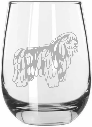 Miniatura 244 de Sakhalin Husky Dog - Copa de vino grabada personalizada de 15.25 onzas sin tallo