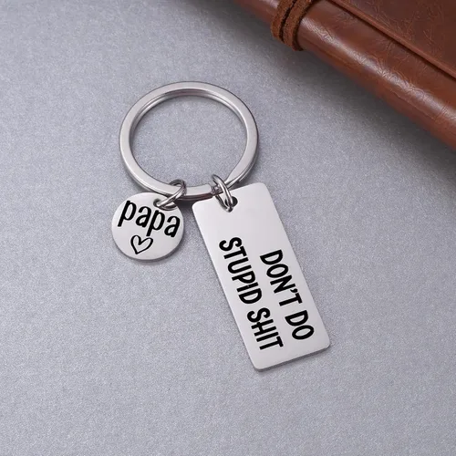Miniatura 3 de Llavero con texto en inglés Mother to Kids Don't Do Stupid Stupid Stupid St para adolescentes, hija, hijo, graduación, San Valentín, regalos de mamá