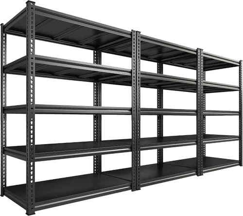 Miniatura 11 de REIBII Estantería de Garaje de 72" de Alto, Estantes de Almacenamiento de Servicio Pesado Carga 2500 LBS, Estantería Metálica de 5 Niveles Ajustable
