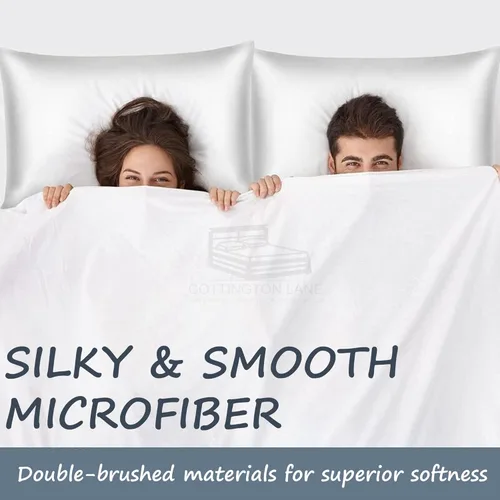 Miniatura 5 de Sábanas extra largas de tamaño individual XL para dormitorio, sábanas de microfibra súper suave, ropa de cama de lujo de hotel, sábanas de Blanco