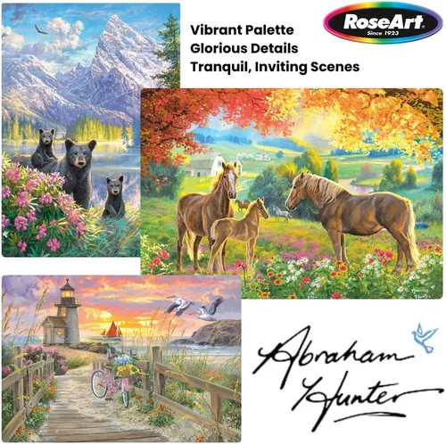 Miniatura 7 de RoseArt - Abraham Hunter - Autumn Gathering - Rompecabezas de 1000 piezas para adultos