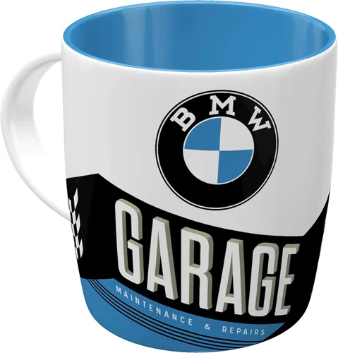 Nostalgic-Art Taza de café retro, 11.2 oz, producto oficial (OLP), BMW – Garaje – Idea de regalo para los fanáticos de los accesorios de coche, taza