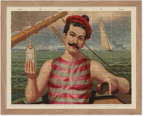 Miniatura 29 de Poster Master Impresión vintage de marinero, póster victoriano retro, arte de carrito de alcohol y bar, diseño de pared humorístico, arte de océano