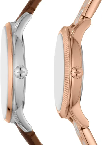 Miniatura 2 de Fossil Juego de regalo de reloj de acero inoxidable para él y ella