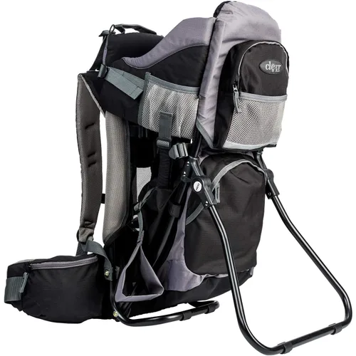 ClevrPlus Canyonero Mochila de Camping para Bebé Senderismo Niño Pequeño Portabebés con Soporte y Visera Parasol, Negro Negro medianoche