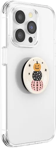 Miniatura 3 de PopSockets Agarre para teléfono con soporte expandible, adhesivo, PopSocket de Halloween - Pila de calabazas