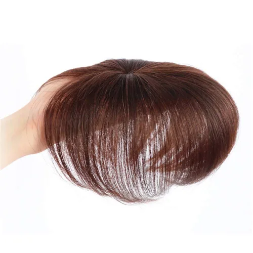 Miniatura 4 de Toppers de cabello humano para mujer, corto y recto con clip en la parte superior para adelgazar la pérdida de cabello, cubierta de 7 x 10 pulgadas
