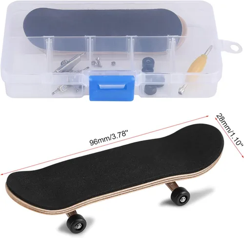 Miniatura 6 de GLOGLOW Fingerboard - Patineta profesional de madera de arce de 1.339 in con camiones de aleación, ruedas CNC, herramientas, funda de plástico