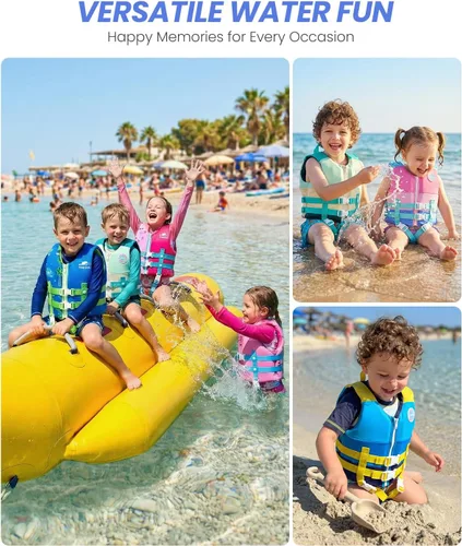 Miniatura 5 de Gogokids Chaleco de natación para niños de 2-3-4-5-6-7-8-9 años, flotadores de piscina para niños de 30-50-70 libras, flotabilidad para niños