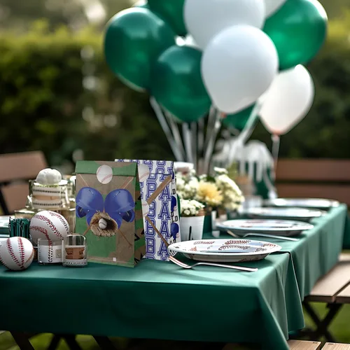 Miniatura 7 de Bolsas de regalo de fiesta de béisbol para niños – 24 bolsas de regalo de béisbol con 6 diseños, bolsas de papel para niños, temática deportiva