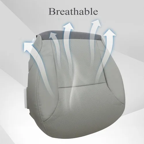 Miniatura 2 de GXARTS Funda de asiento de piel perforada para el lado del conductor y del pasajero, color gris, compatible con Lexus ES300 ES330 2002 2003 2004