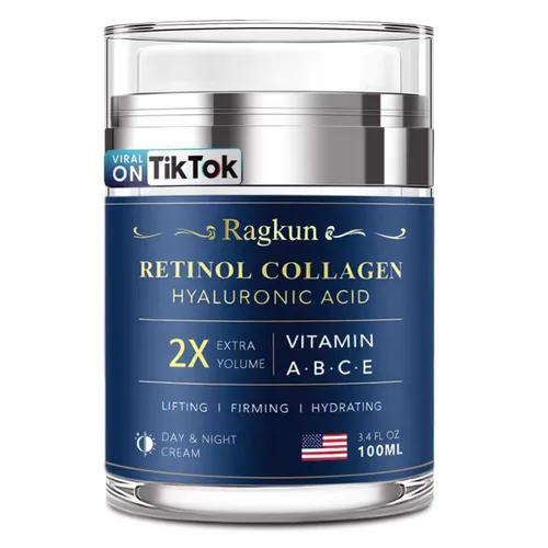 Miniatura 12 de Ragkun Crema de retinol para la cara, cremas de colágeno para el cuello para tensar y reafirmar, hidratante facial antienvejecimiento de día y noche