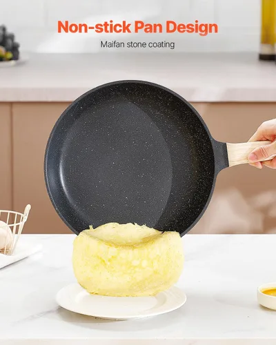 Miniatura 5 de VEVOR Juego de ollas y sartenes de 19 piezas, juego de utensilios de cocina antiadherentes de granito, utensilios de cocina de inducción