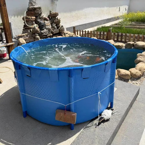 Miniatura 4 de WANLIAN Piscina Sobre el Suelo de Lona Estanque de Peces Circular Piscina de Engrosamiento Grande Plegable Exterior Lona para Cultivo de Koi Riego