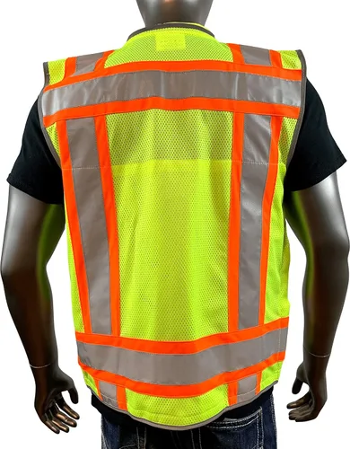 Miniatura 3 de REXZUS A Chaleco Reflectante Clase 2 Heavy Woven Dos Tonos Ingeniero Hi Viz Chaleco de Seguridad 3M 8712 Cinta Amarillo