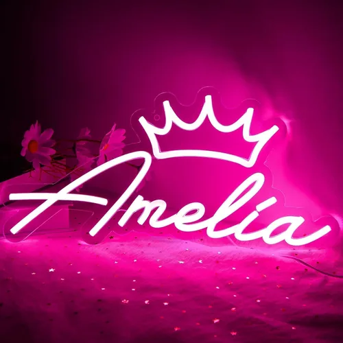 Miniatura 16 de Letrero de neón grande con nombre de Bella para decoración de pared, luz LED de neón para dormitorio de niños, decoración de fiesta de cumpleaños