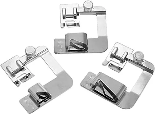 Miniatura 4 de FQTANJU Juego de 3 tamaños ajustables con dobladillo enrollado (1 pulgada, 1/2 pulgadas, 3/4 pulgadas) para máquina de coser, prensatelas