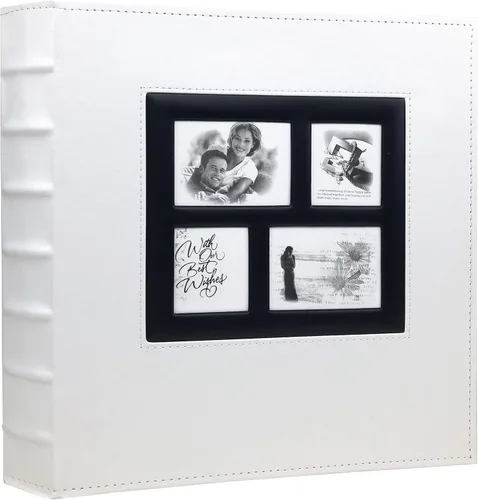 Miniatura 70 de Álbum de Fotos 4x6 para 300 Fotos Cubierta de Cuero PU Página Interior Negra para Álbumes de Boda Libro de Fotos Familiar Bebé Aniversario Bolsillo