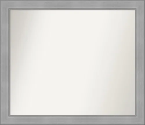 Miniatura 24 de Amanti Art Espejo de baño plateado para sobre el fregadero, 24 x 24 pulgadas, espejo cuadrado de peltre forjado a medida, marco de madera casual