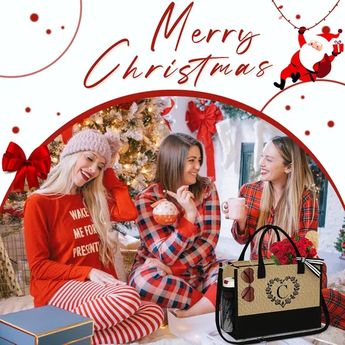 Miniatura 2 de Regalos personalizados para mujeres, regalos para el día de la madre, bolsa de playa inicial y bolsa de maquillaje, regalos de cumpleaños