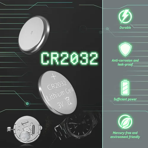 Miniatura 6 de 100 pilas CR2032 de 3 V de iones de litio de iones de litio CR2032 3 V célula de botón de moneda para velas LED de té, para llaves inteligentes