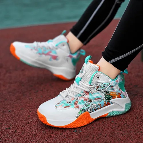Miniatura 6 de SANEARDE Zapatos de baloncesto para niños, tenis de voleibol ligeros, cómodos, antideslizantes
