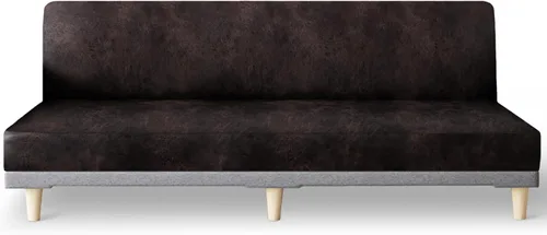 Miniatura 47 de molasofa - Funda elástica para futón de aspecto de cuero, cubierta para sofá sin brazos, protector de muebles con parte inferior elástica, funda